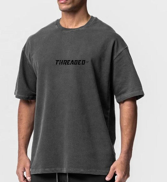 Threaded Oversize Tee - Acid Gray