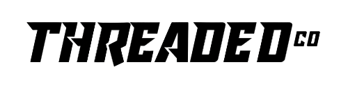 Black 'Threaded Co.' logo on a white background